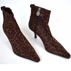 Donald J. Pliner DJP Lola Leopard Heel Ankle Zip